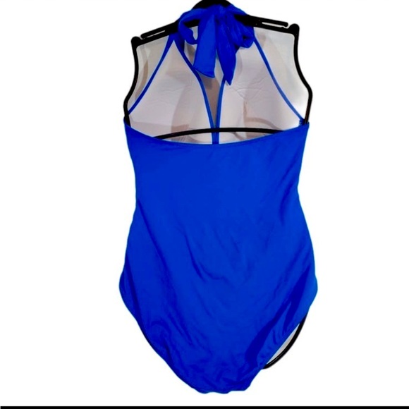 Lauren Ralph Lauren Royal Blue Halter Swimsuit 12 - Picture 2 of 5